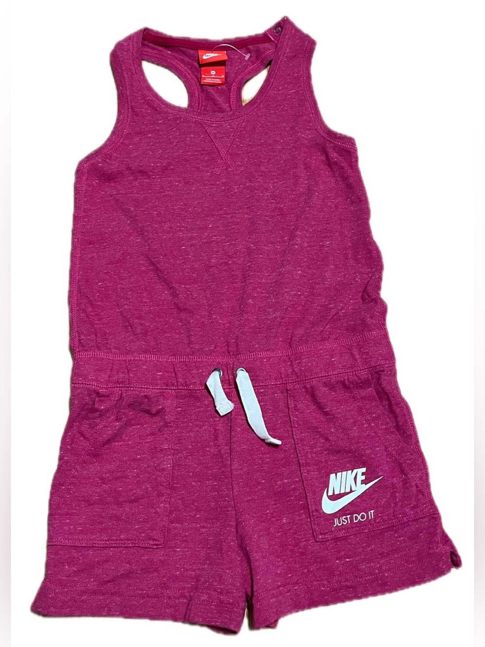 Nike Girls Sportswear Gym Vintage Romper Fuchsia Pink Size Medium M